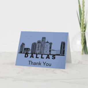 Dallas Skyline Silhouette  Thank You Card