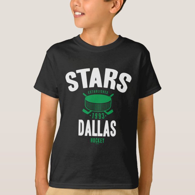 Dallas Stars Hockey Puck Black Officially Licensed T-Shirt (Front)