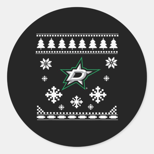 Dallas Stars Ugly Christmas Sweater Holidaze  Classic Round Sticker (Front)
