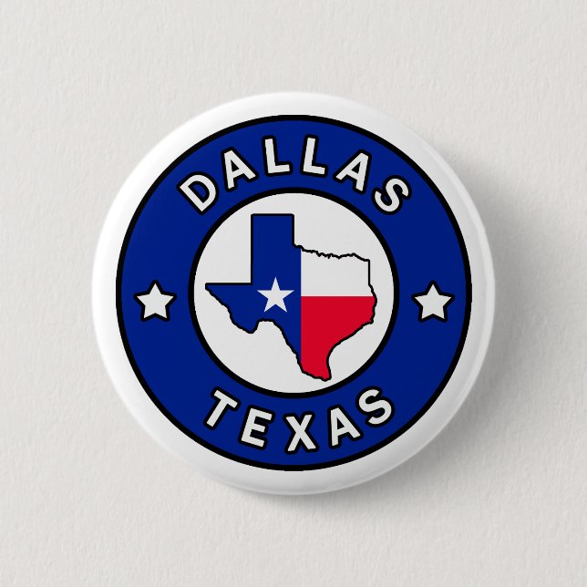 Dallas Texas 2 Inch Round Button (Front)
