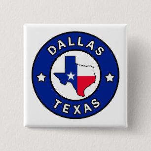 Dallas Texas 2 Inch Square Button