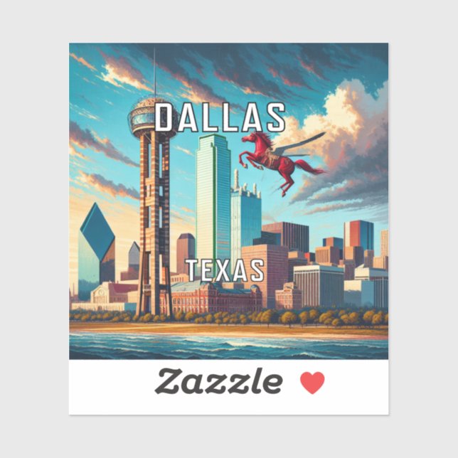 Dallas Texas 3 Inch Vinyl Sticker (Sheet)