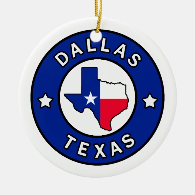 Dallas Texas Ceramic Ornament (Front)