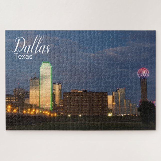 Dallas Texas City Skyline Jigsaw Puzzle (Horizontal)