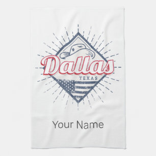Dallas Texas City United States Vintage USA Kitchen Towel