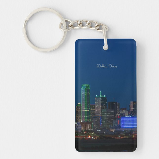 Dallas, Texas cityscape photograph, Keychain (Front)