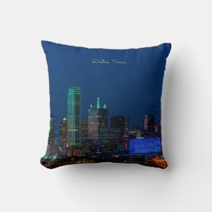 Dallas, Texas cityscape photograph, Throw Pillow