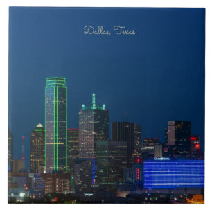 Dallas, Texas cityscape photograph, Tile