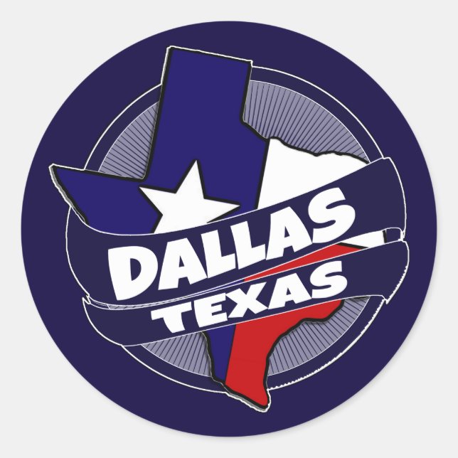 Dallas Texas flag burst stickers (Front)