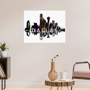 Dallas, Texas in graffiti Poster