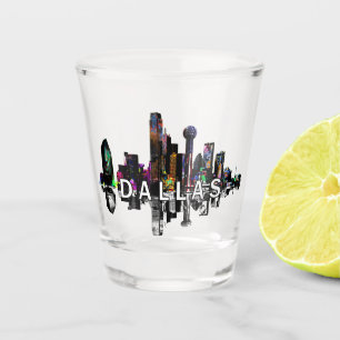 Dallas, Texas in graffiti Shot Glass