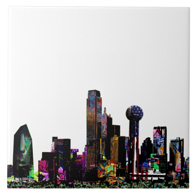 Dallas, Texas in graffiti Tile (Front)