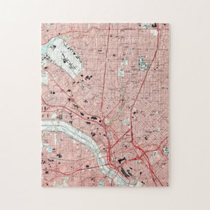 Dallas Texas Map (1995) Jigsaw Puzzle