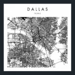 Dallas Texas Minimal Modern Street Map Poster<br><div class="desc">Dallas Texas Minimal Modern Street Map</div>