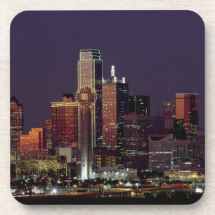 Dallas, Texas night skyline Coaster