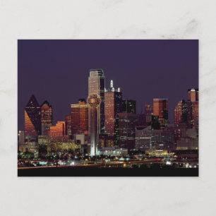 Dallas, Texas night skyline Postcard