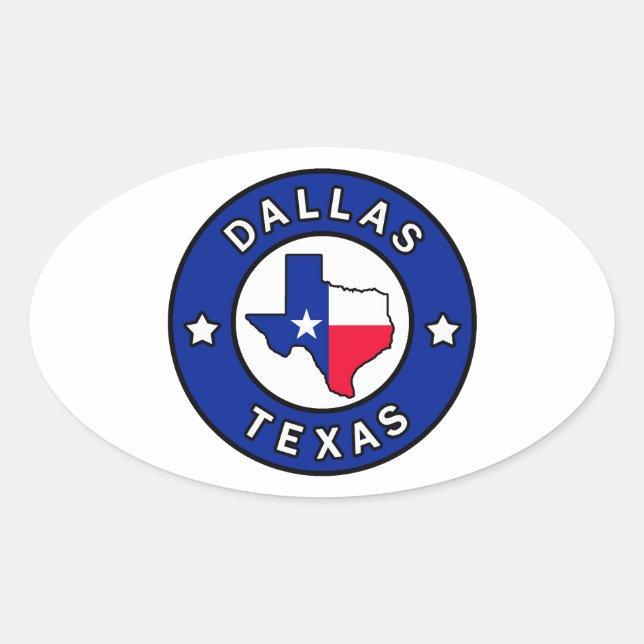 Dallas Texas Oval Sticker (Front)