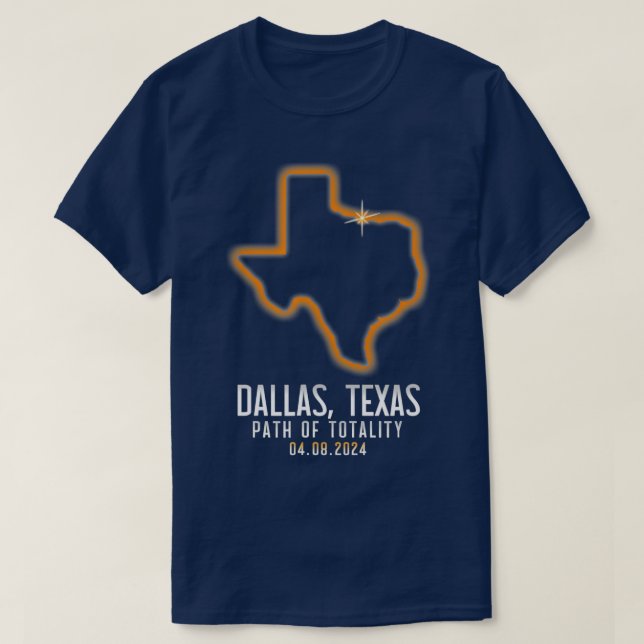 Dallas Texas Path Of Totality 4824 Total Solar Ecl T-Shirt (Design Front)