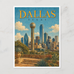 Dallas Texas Reunion Tower GeoSaga Postcard
