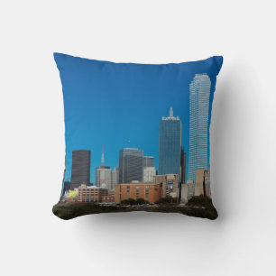 Dallas Texas skyline at sunset Throw Pillow