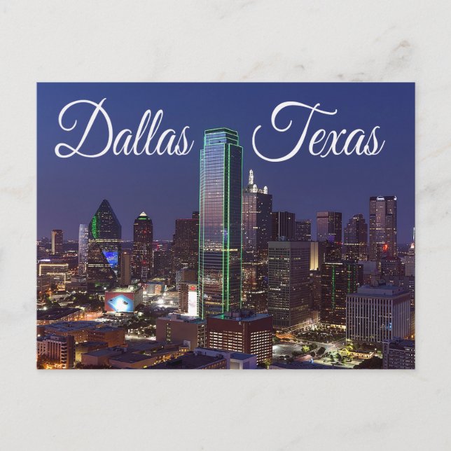 Dallas, Texas Skyline, Carte postale des États-Uni (Devant)