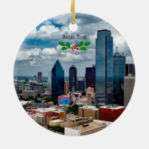 Dallas, Texas skyline Ceramic Ornament