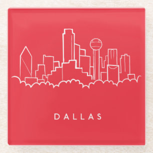 Dallas Texas Skyline Glass Coaster
