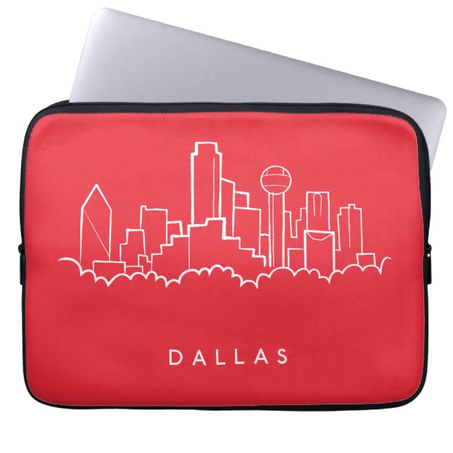 Dallas Texas Skyline Laptop Sleeve (Front)