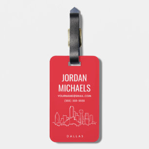 Dallas Texas Skyline Luggage Tag