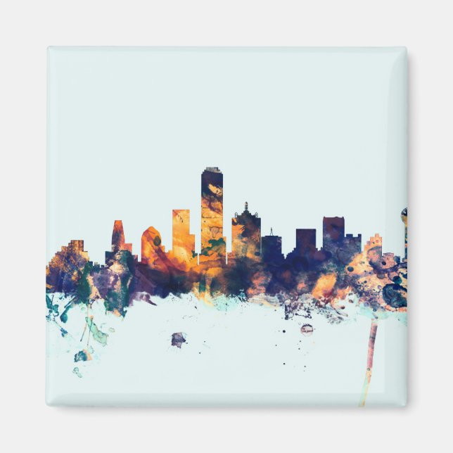 Dallas Texas Skyline Magnet (Front)