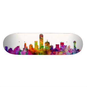 Dallas Texas Skyline Skateboard