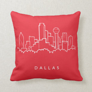Dallas Texas Skyline Throw Pillow