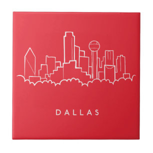 Dallas Texas Skyline Tile