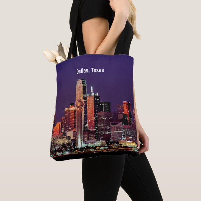Dallas, Texas Skyline Tote Bag (Close Up)