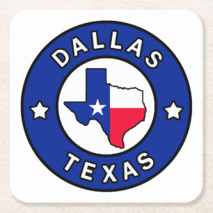 Dallas Texas Square Paper Coaster