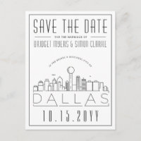 Dallas, Texas | Stylized Skyline Save the Date
