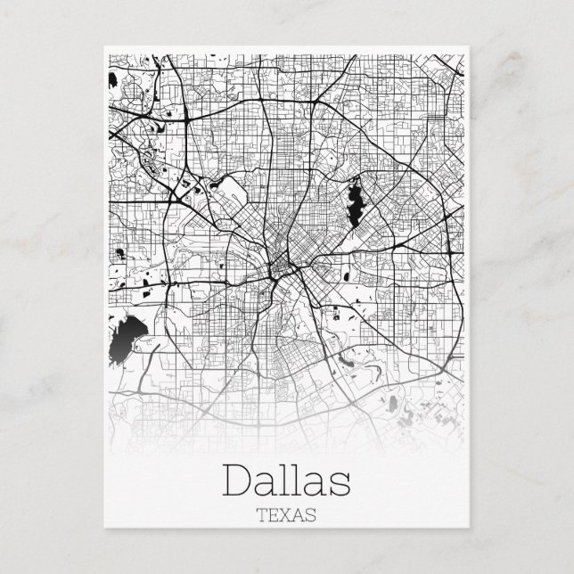 Dallas Texas USA Travel City Carte routière (Devant)