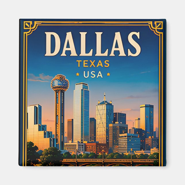 ⭐ Dallas Texas Vacation Memory Magnet (Front)