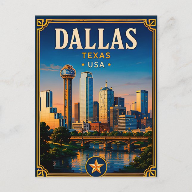 ⭐ Dallas Texas Vacation Memory Postcard (Front)