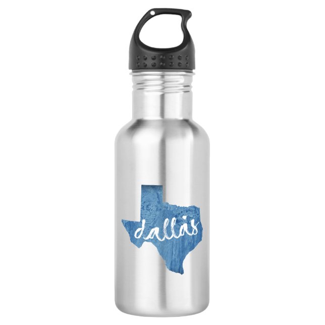 Dallas, Texas Wood Grain 532 Ml Water Bottle (Front)