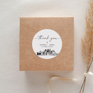 Dallas Thank You Favour 3" (sheet of 6) Classic Round Sticker