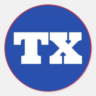 Dallas (TX) - Blue x White x Red Classic Round Sticker
