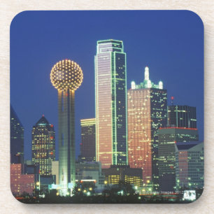 'Dallas, TX skyline at night with Reunion Tower' Coaster