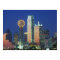 'Dallas, TX skyline at night with Reunion Tower'