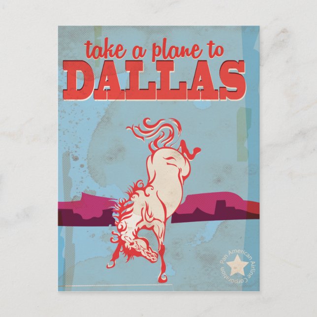 Dallas Vintage Travel Poster Postcard (Front)
