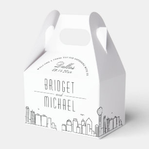 Dallas Wedding   City Skyline  Favor Box