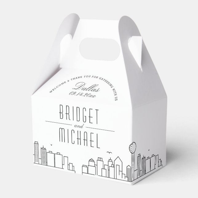 Dallas Wedding | City Skyline  Favor Box (Front Side)