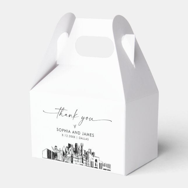 Dallas Wedding Personalized Favour Box (Front Side)