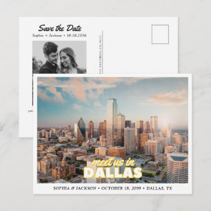 Dallas Wedding Save the Date Skyline Postcard