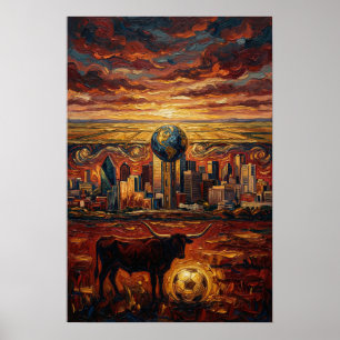 Dallas World Stage World Cup 2026 Soccer Epic Art Poster